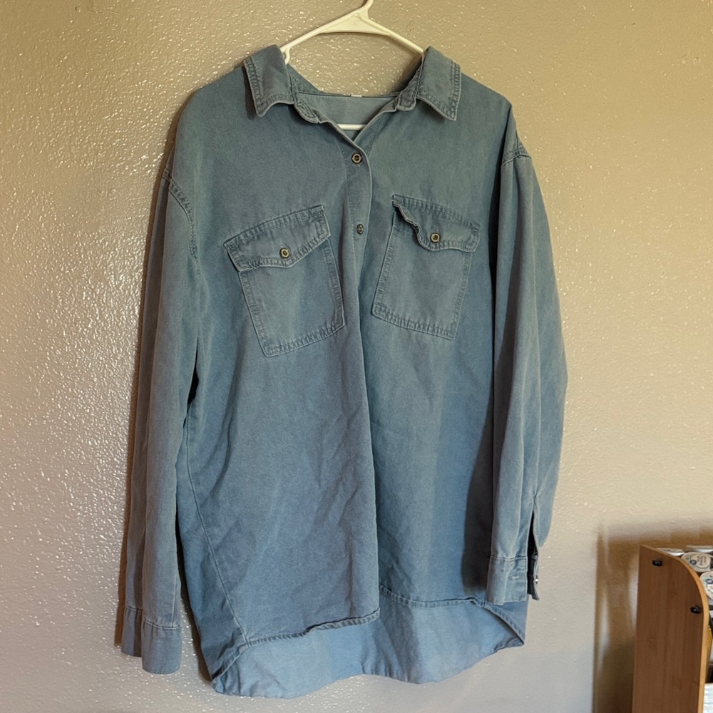 Blue Denim Button-Up Shirt